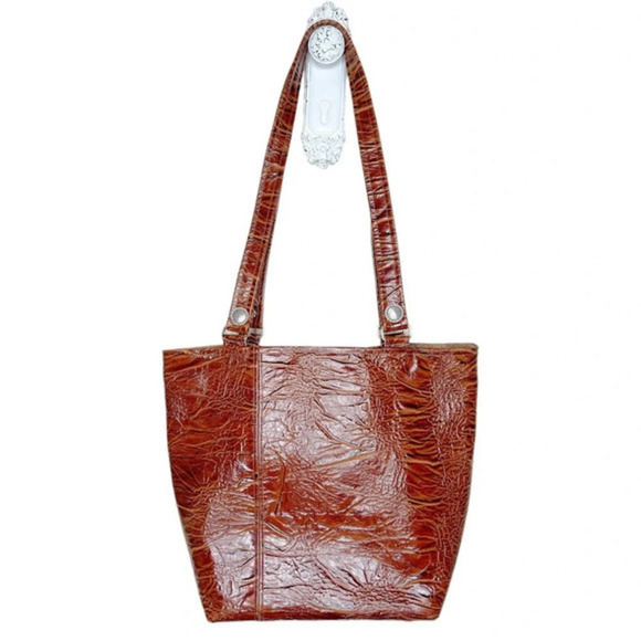 Bamzi Bag Leather‎ Embossed Tote Bag Pockets - Picture 7 of 15